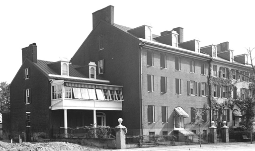 black and white photo of the Ross house in frederick md.