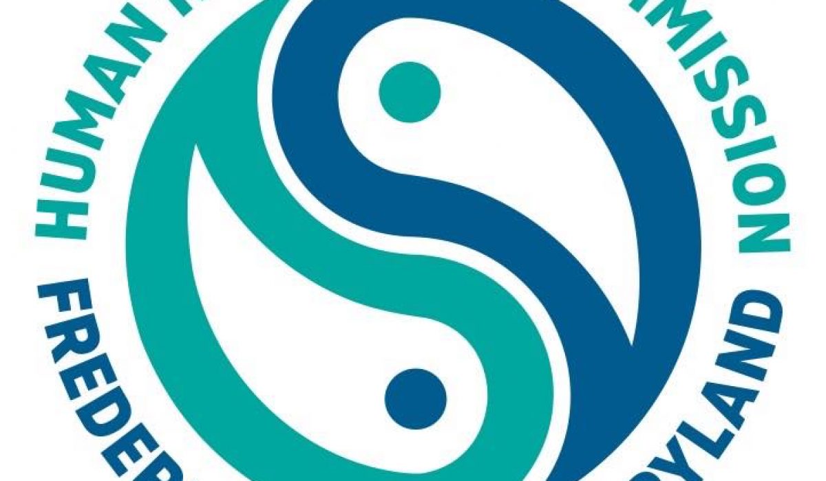 human relations commission logo of yin yang symbol in navy and turquoise
